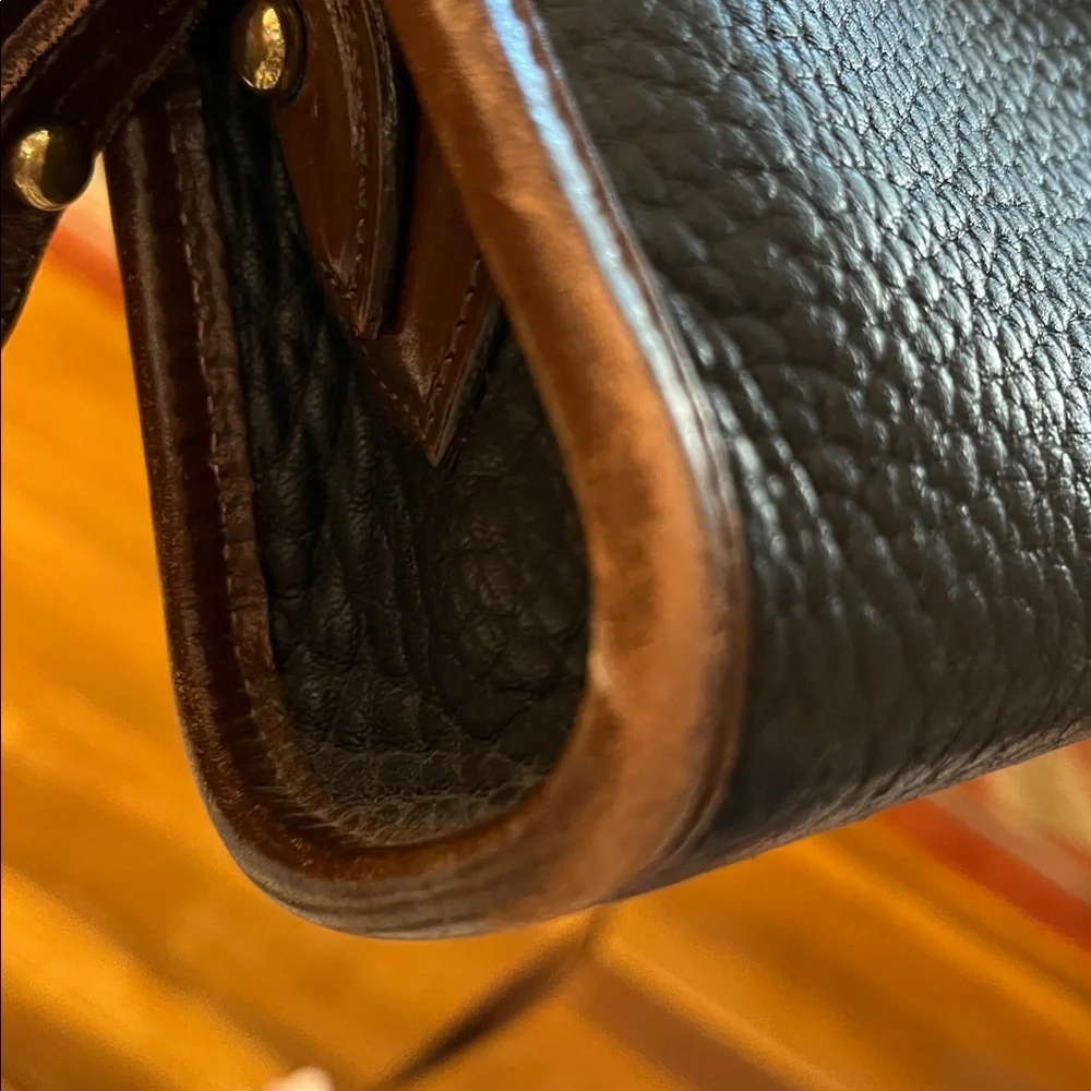 Rare Vintage Dooney & Bourke Purse Bl/Br 1981 All-weather Leather Collection